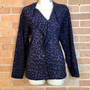 Ann Taylor Small leopard blouse purple